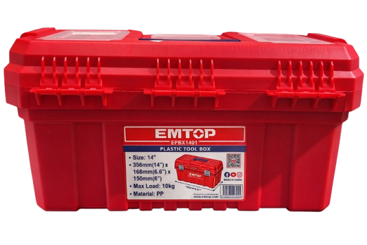 ארגז כלים - מגוון מידות-ארגז כלי עבודה-EMTOP-גודל 14: 36.5*16.8*15 ס"מ-סופר הום