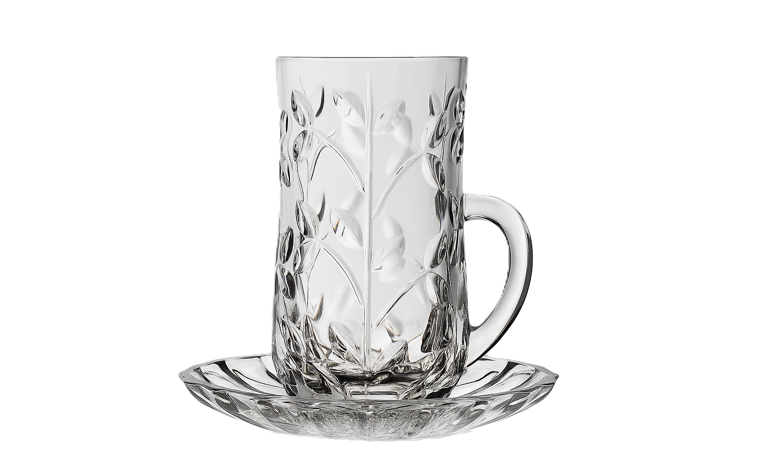 סט 6 כוסות תה + צלחות קריסטל LAURUS-סט תה קריסטל-RCR ITALY-סופר הום