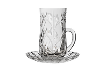 טען תמונה לצפייה בגלריה, סט 6 כוסות תה + צלחות קריסטל LAURUS-סט תה קריסטל-RCR ITALY-סופר הום
