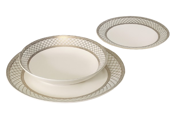 סט צלחות פורצלן איכותי 18 חלקים - דגם Aria-סט צלחות פורצלן-DREAM CHEF-סופר הום