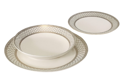 סט צלחות פורצלן איכותי 18 חלקים - דגם Aria-סט צלחות פורצלן-DREAM CHEF-סופר הום