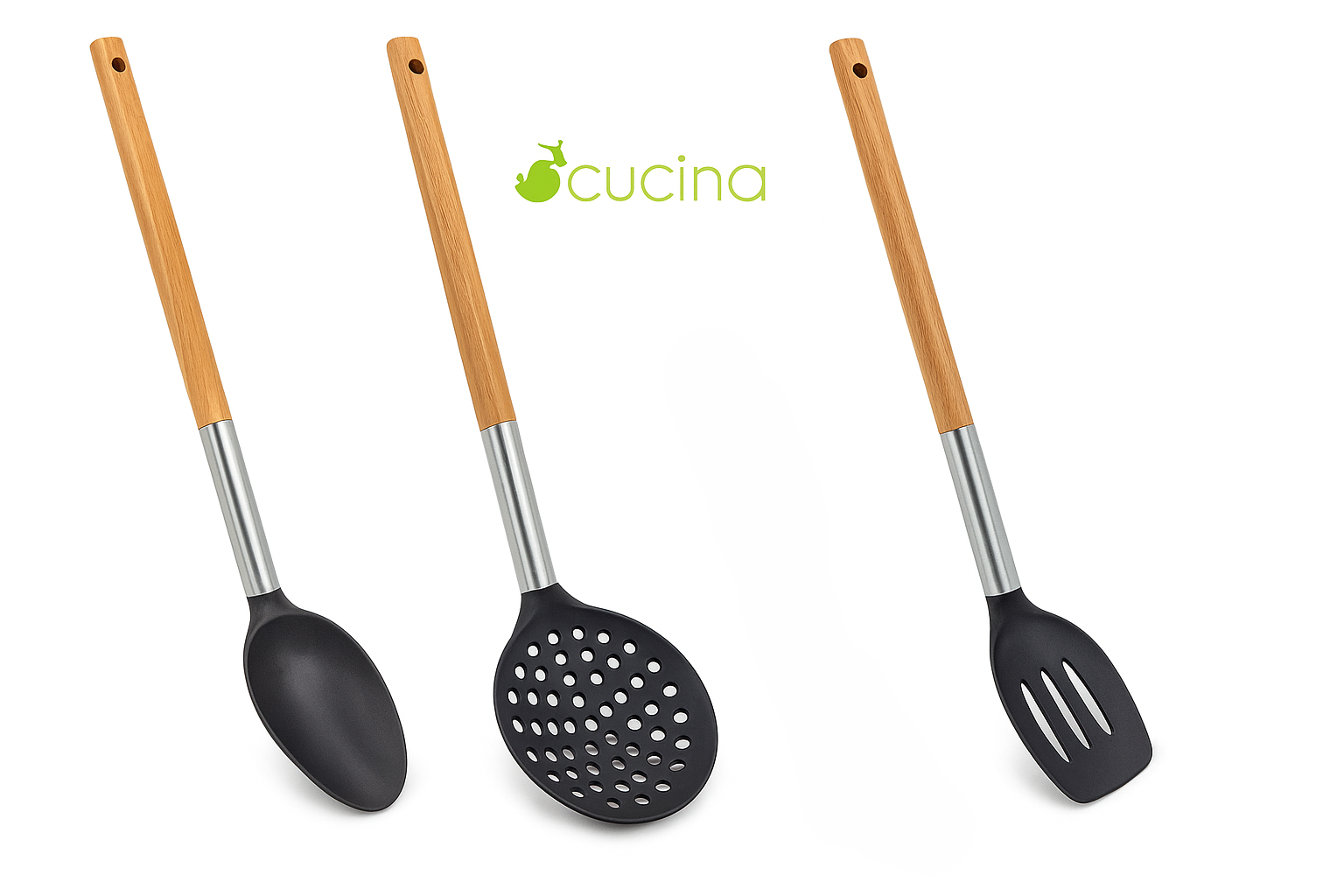 SLIK כלי ששת איכותיים - סדרת-ששת סיליקון / פלסטיק-Cucina-כף סינון-סופר הום