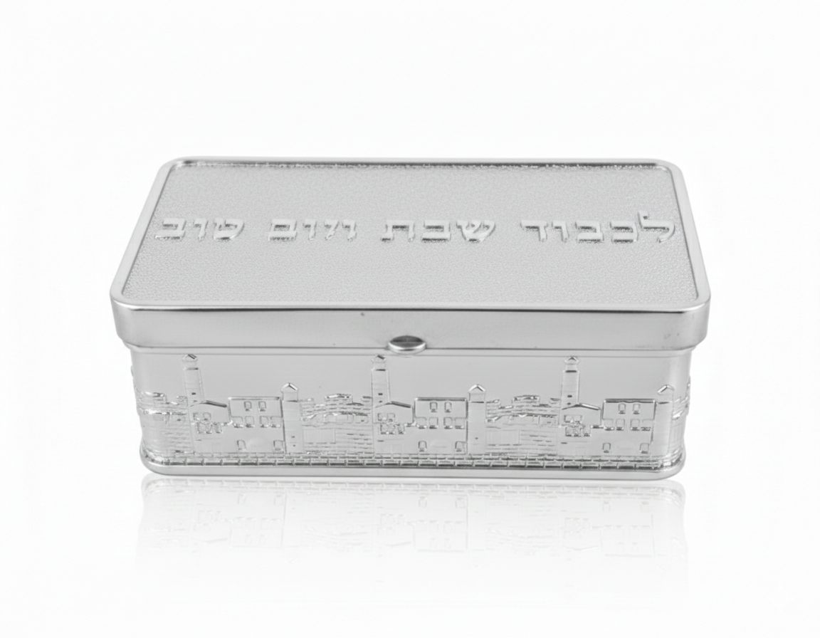 קופסת פמוטי שבת לנסיעות-מעמדים לנר-Paldinox-כסף-סופר הום