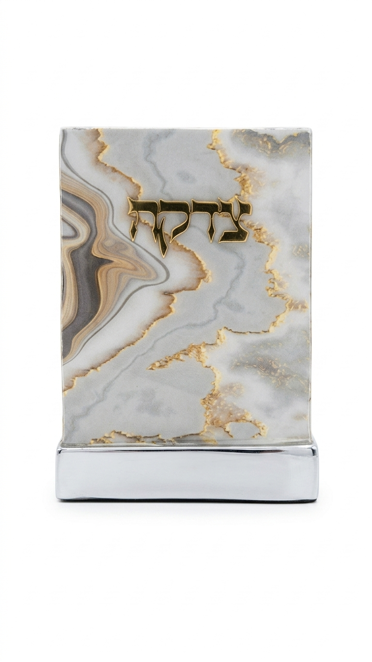 קופת צדקה דגם שיש אפור-זהב-קופת צדקה-סופר הום-סופר הום
