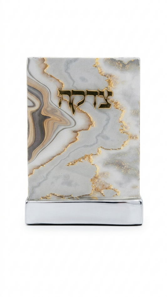 קופת צדקה דגם שיש אפור-זהב-קופת צדקה-סופר הום-סופר הום