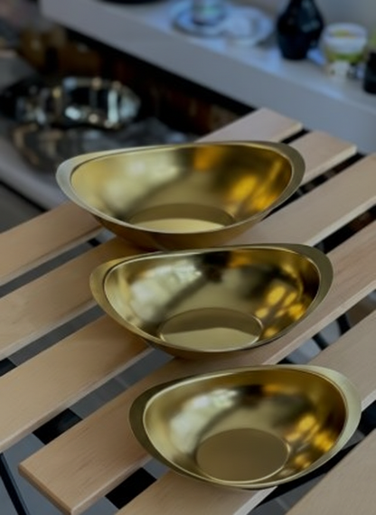 קערות נירוסטה - צבע זהב-קערות נירוסטה-GOLYAN-קטן - 11*16 ס"מ-סופר הום