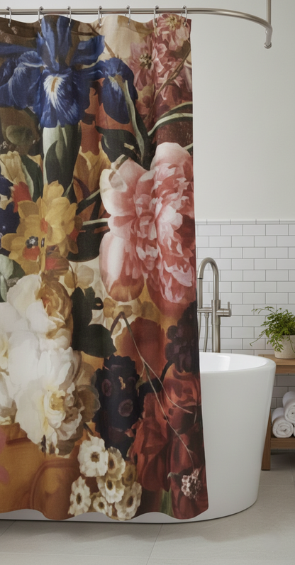 וילון אמבטיה פוליאסטר 1.8*1.8 - מגוון דוגמאות-וילון אמבטיה-SUPERHOME סופרהום-פרחים-סופר הום