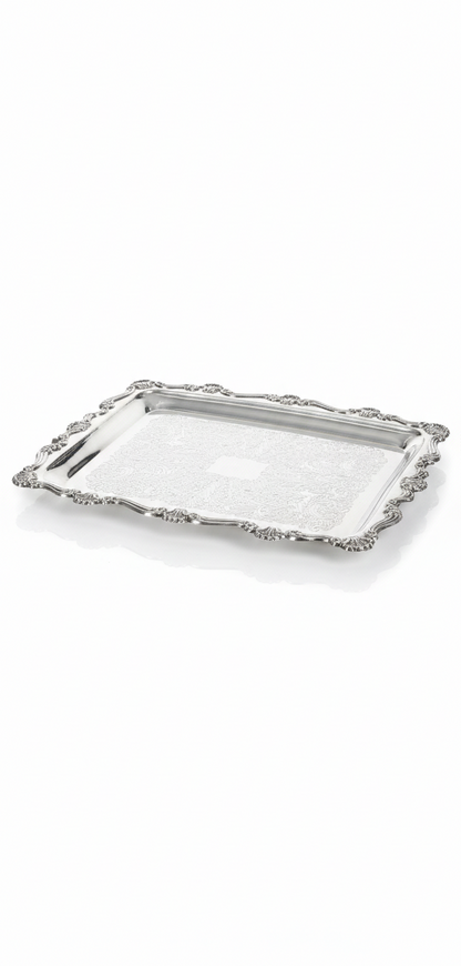 מגש ניקל מלבני מעוטר-מגש מלבני-סופר הום-סופר הום