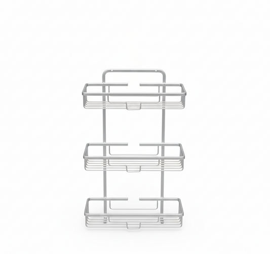 מדף למקלחת שלוש קומות אלומיניום-מתקן מדפים נתלה-דיקלית-סופר הום