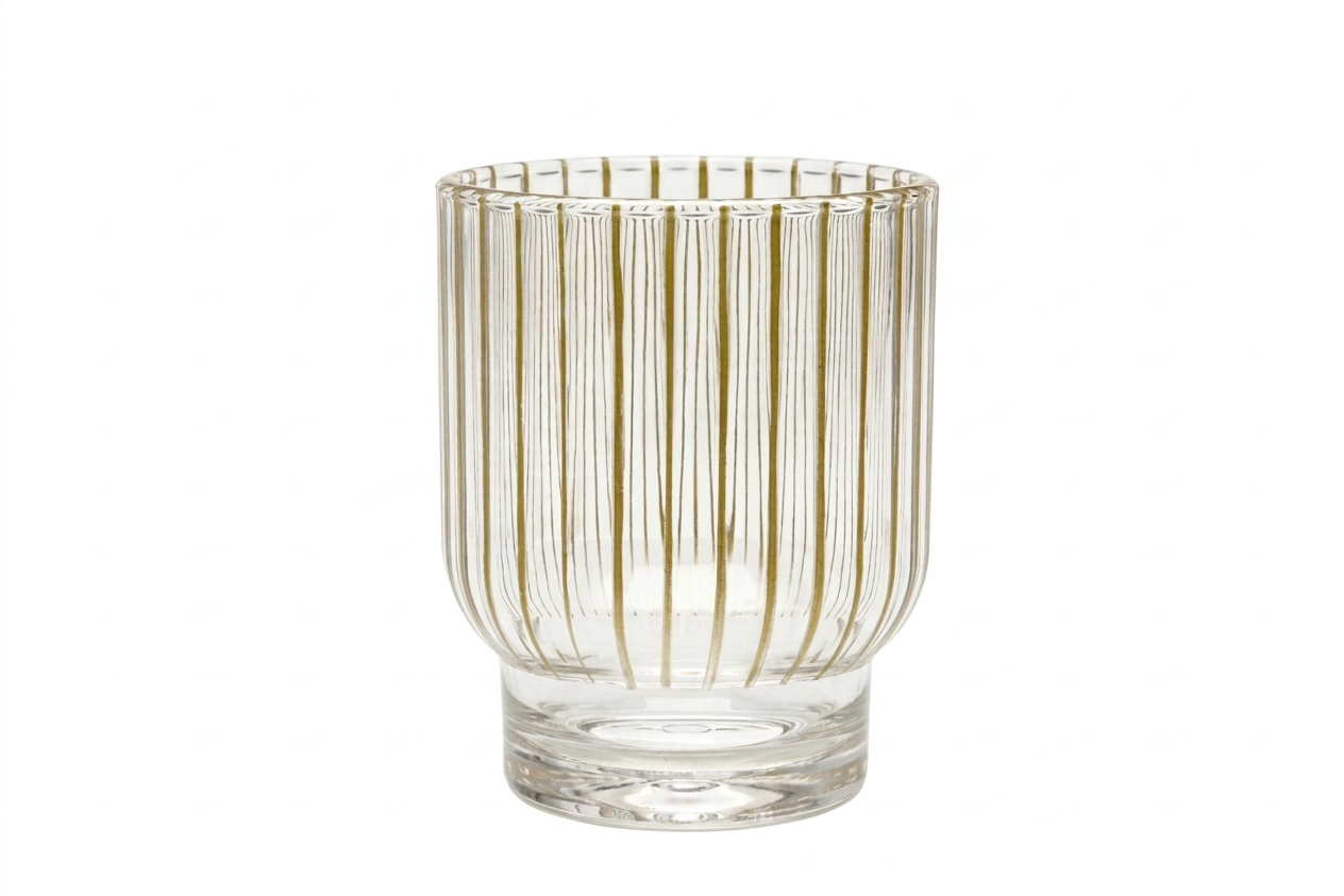 כוס שתיה פוליקרבונט פסים זהב-כוסות פלסטיק ואקריל-DREAM CHEF-סופר הום