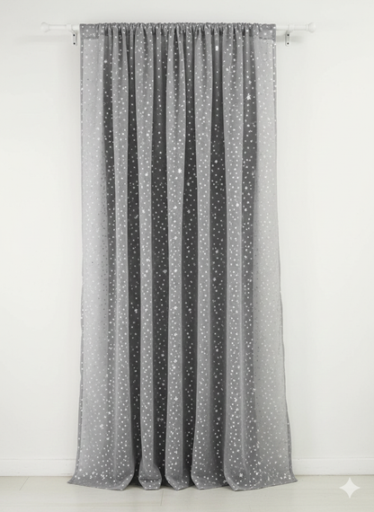 וילון קרמן אפור 140*160-וילון בד-ASHRAM-סופר הום