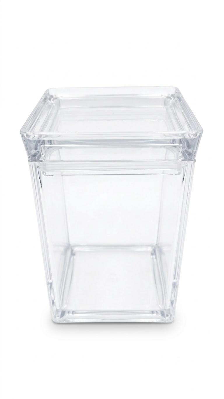 קופסא אקרילי מרובעת - 500 מ''ל-מיכל אחסון-KashGan-סופר הום