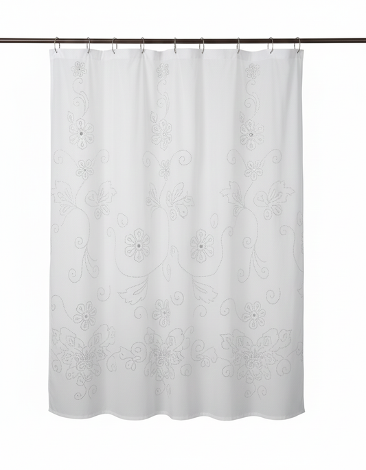 וילון אמבטיה Sparkle בד יוקרתי - מגוון דגמים-וילון אמבטיה-SUPERHOME סופרהום-פרח-סופר הום