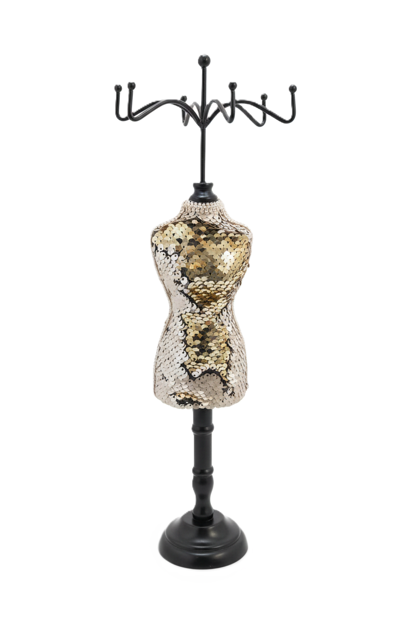 מעמד לתכשיטים מעוטר פייטים-קופסת תכשיטים-גרופי מתנות-סופר הום