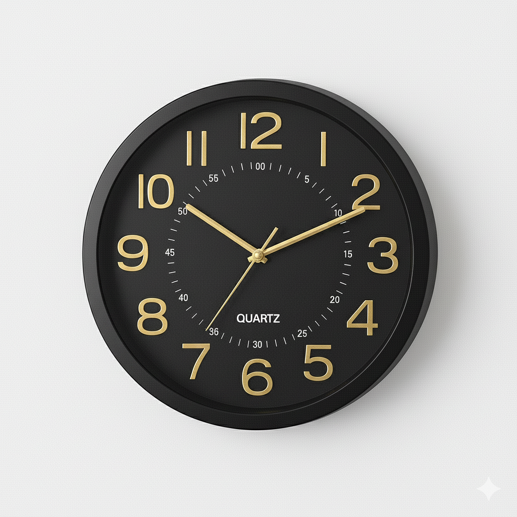 שעון קיר פלסטיק בעיצוב מודרני קוטר 30 ס