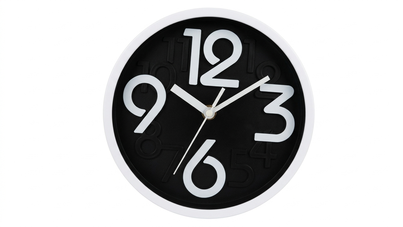 שעון קיר 18 ס''מ ספרות בהירות-שעון קיר-א. לויזון-סופר הום