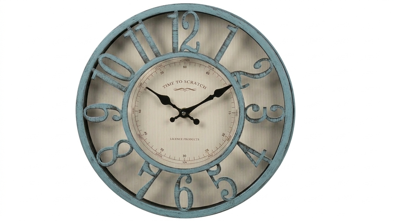 שעון תבליט 30 ס"מ - מגוון צבעים-שעון קיר-א. לויזון-תכלת-סופר הום