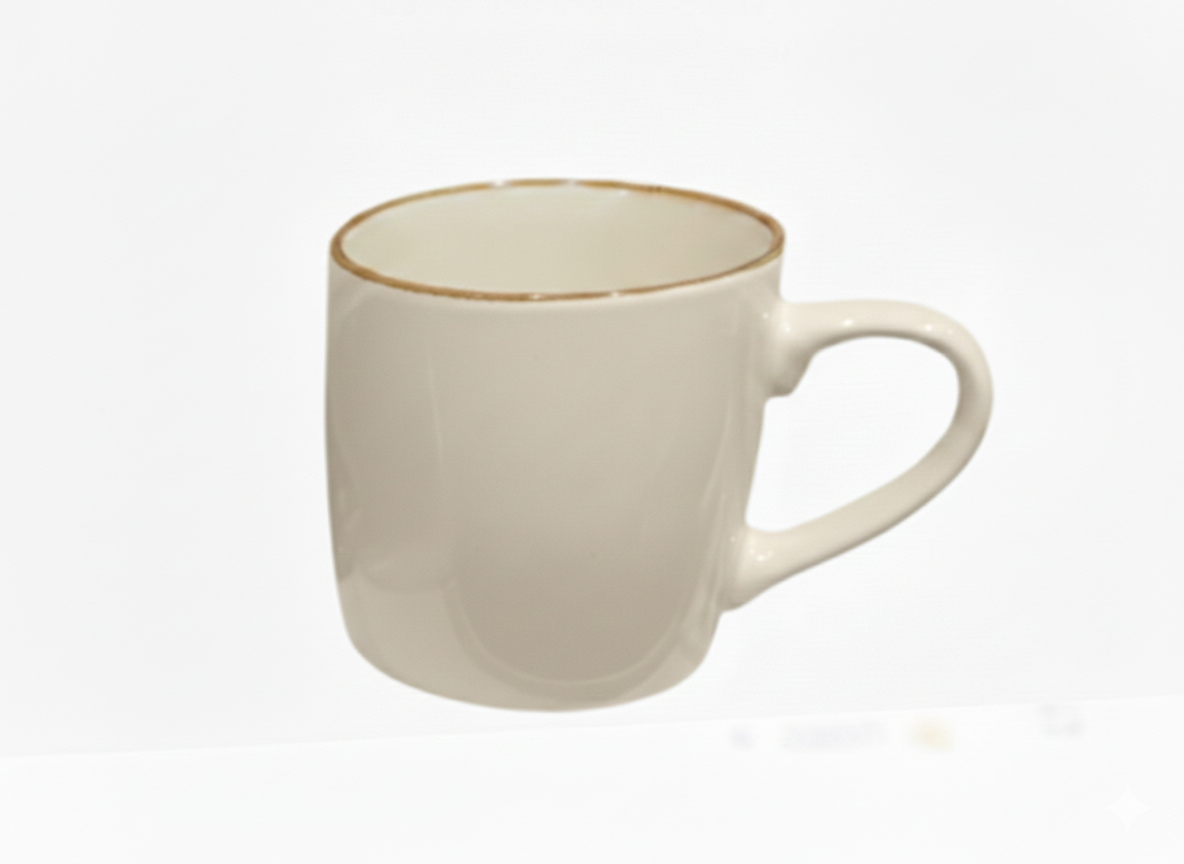 מאג קרמיקה רים חום 300 מ"ל-ספלים חרסינה-SUPERHOME סופרהום-שמנת-סופר הום