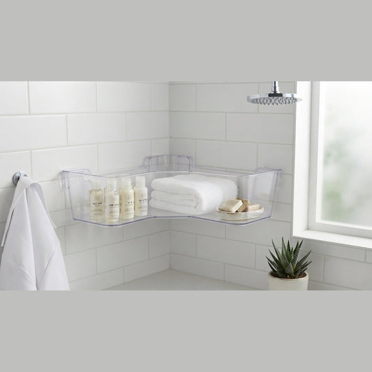מדף הדבקה פינתי - CLEAR-מדף לקיר-ItalPlast-סופר הום
