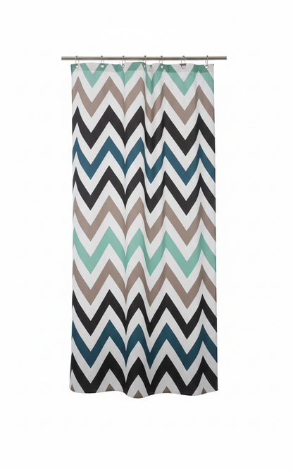 וילון אמבטיה פוליאסטר 1.8*1.8 - מגוון דוגמאות-וילון אמבטיה-SUPERHOME סופרהום-זיגזג-סופר הום