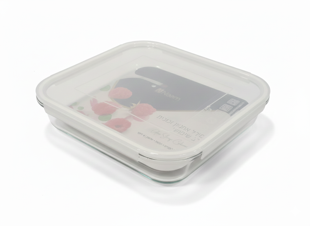 קופסת זכוכית עם מכסה פלסטיק-קופסאות מטבח זכוכית-Naaman נעמן-סופר הום