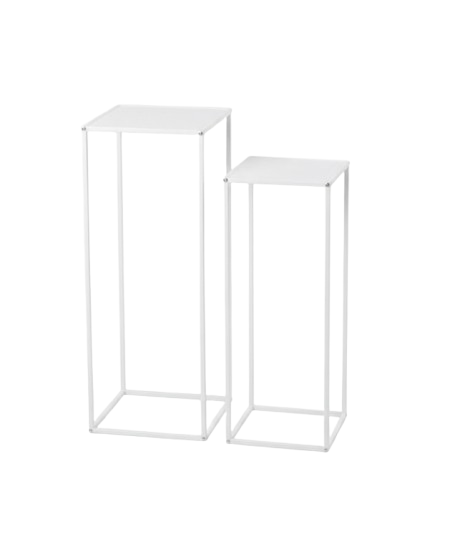 סט 2 מעמדי מתכת שחור\לבן-KashGan-לבן-סופר הום