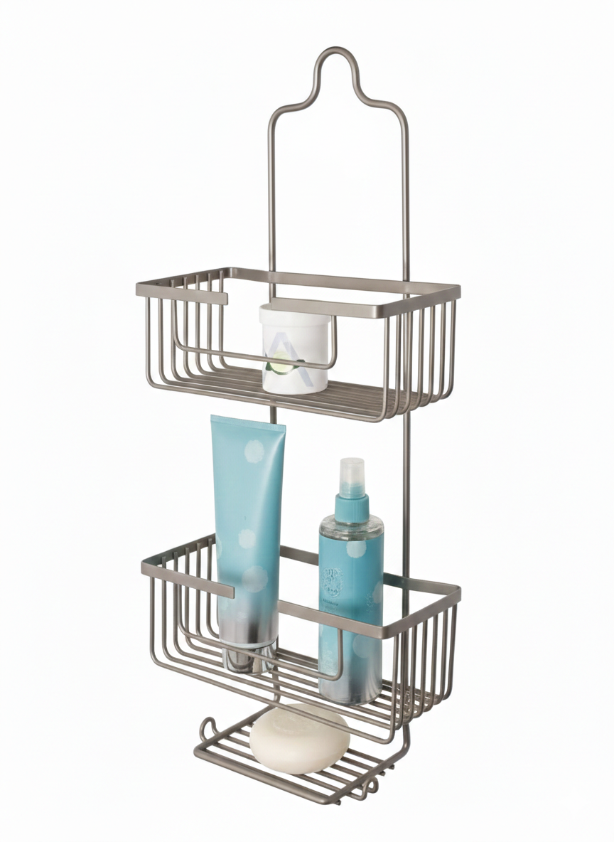 מתקן תלייה לאביזרי מקלחת-מתקן מדפים נתלה-Honey can do-סופר הום