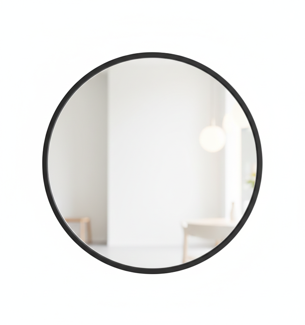 מראה עגולה דקה - קוטר 30 ס"מ-SUPERHOME סופרהום-שחור-סופר הום