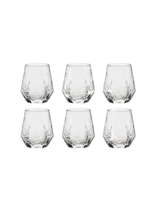 שישיית כוסות זכוכית נקודות 310 מ"ל – דגם ES5163-2A-כוסות זכוכית-DELI-סופר הום