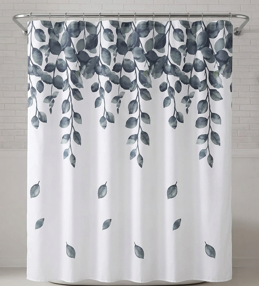 וילון - פס סאטן / אושן-וילון אמבטיה-דיקלית-עלים-סופר הום