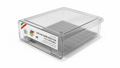 מגירה נשלפת רחבה נמוכה + רשת טריות CLEAR ITALHOME-ארגוניות למקרר-ItalPlast-סופר הום
