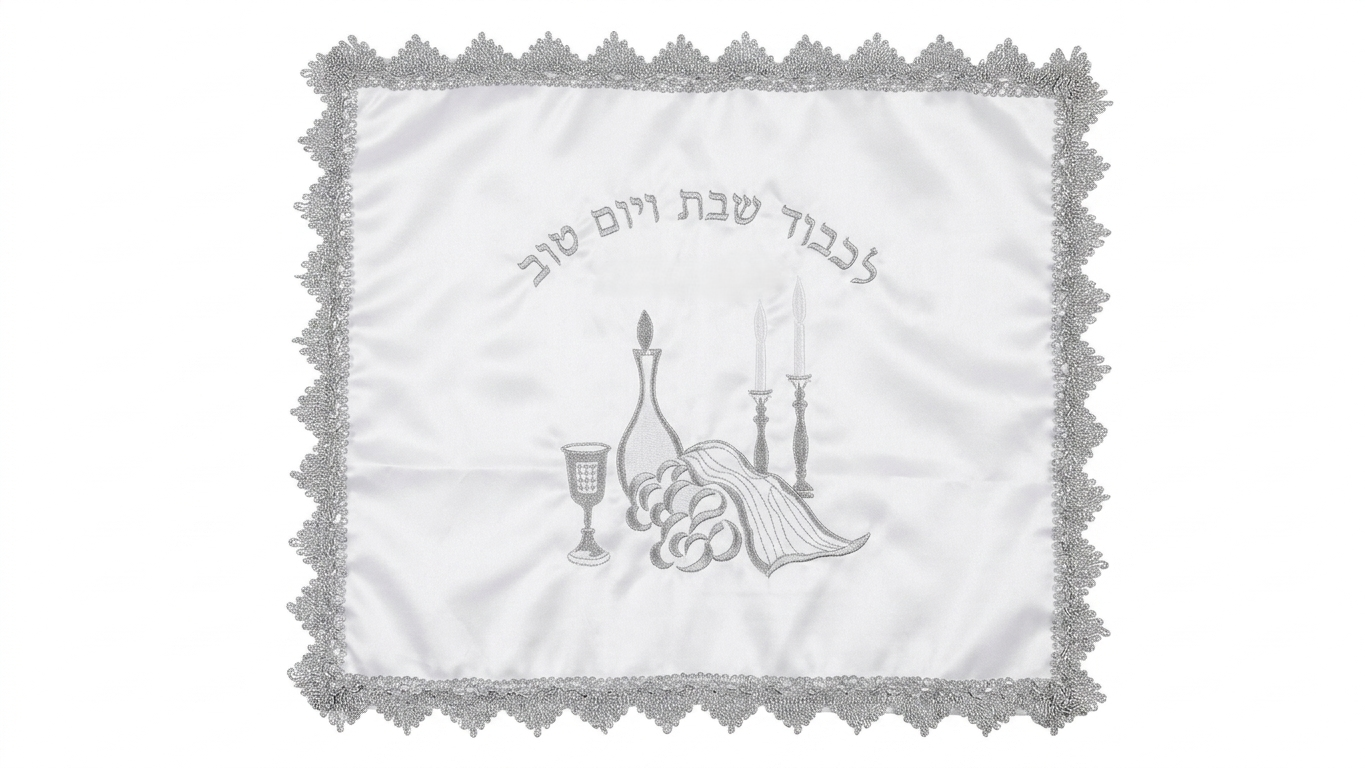 מפת סאטן לכיסוי חלות 40X50 ס"מ - מגוון דגמים-כיסוי חלות בד-אבי מתנות-איור וכיתוב לכבוד שבת ויו"ט-סופר הום