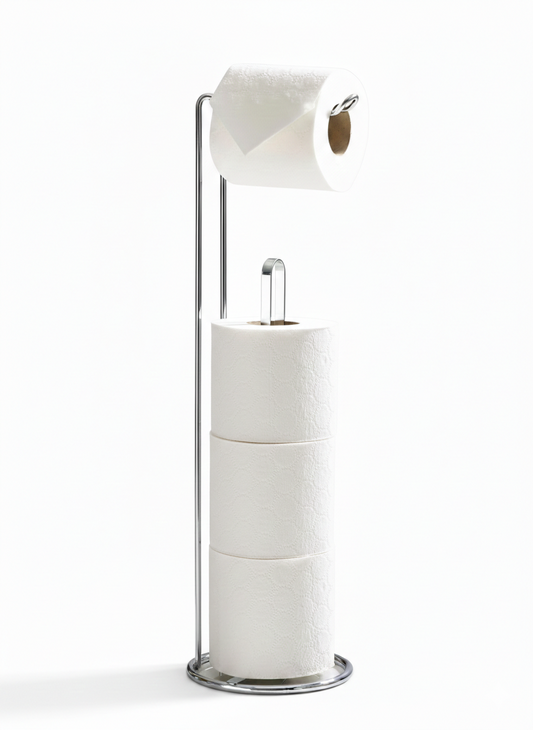 מעמד "Sleeve" לאחסון נייר טואלט - גימור ניקל יוקרתי-מתקן נייר טואלט עומד-SUPERHOME סופרהום-סופר הום