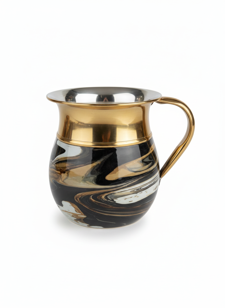 נטלה אלומיניום מעוצבת - מגוון דוגמאות-נטלה אלומיניום-GOLYAN-שיש שחור - לבן וזהב-סופר הום