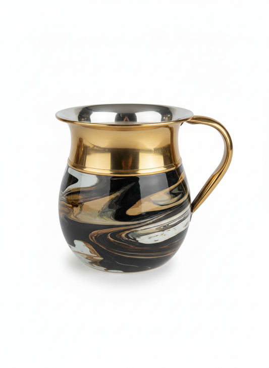 נטלה אלומיניום מעוצבת - מגוון דוגמאות-נטלה אלומיניום-GOLYAN-שיש שחור - לבן וזהב-סופר הום