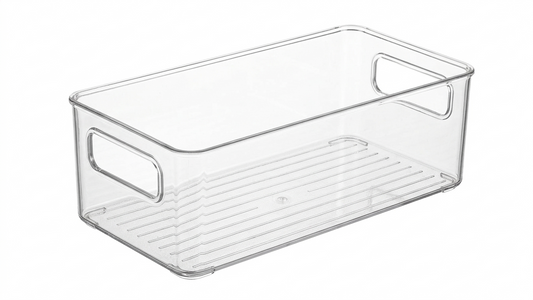 סלסלת אחסון אקרילי עם ידיות - מבחר גדלים-סלסלה-KashGan-נמוך-סופר הום