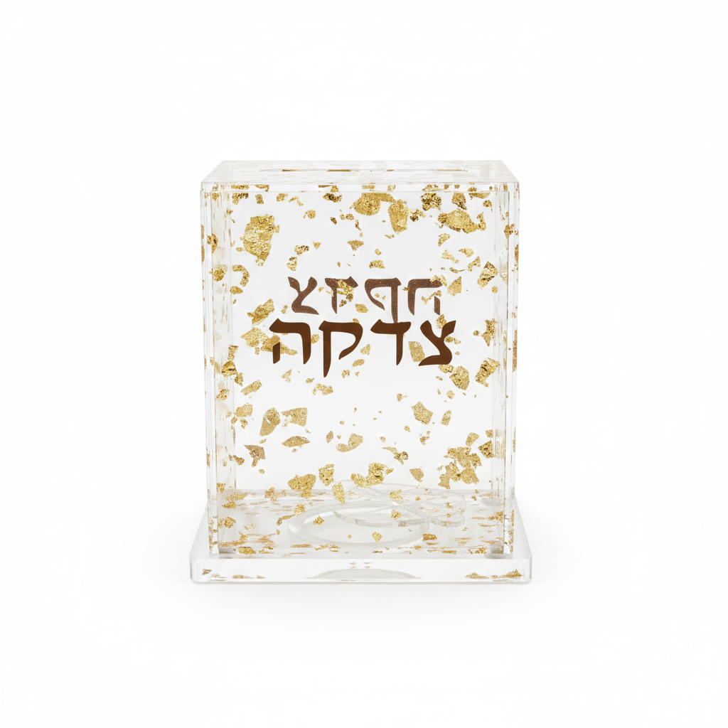 קופת צדקה אקרילית כסף/זהב-קופת צדקה-SUPERHOME סופרהום-זהב-סופר הום