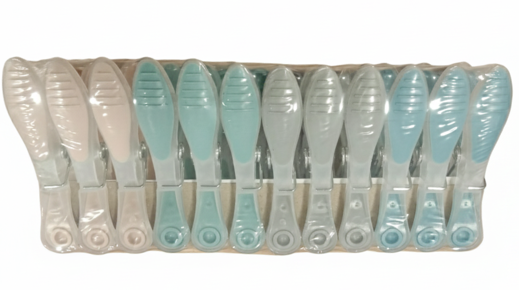 סט 24 אטבי כביסה פלסטיק בשילוב סיליקון-אטבי כביסה-ARCOPLAST-סופר הום