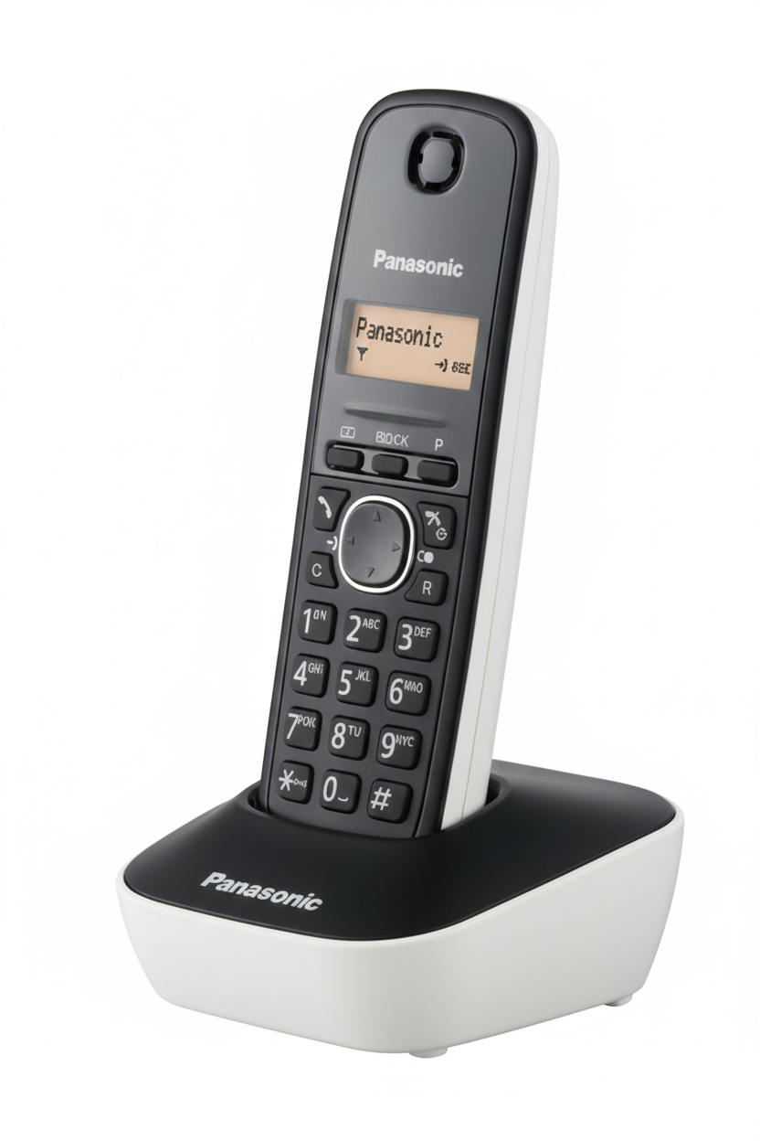 טלפון אלחוטי שחור/לבן דגם KXTG1611-טלפון אלחוטי-Panasonic-לבן-סופר הום