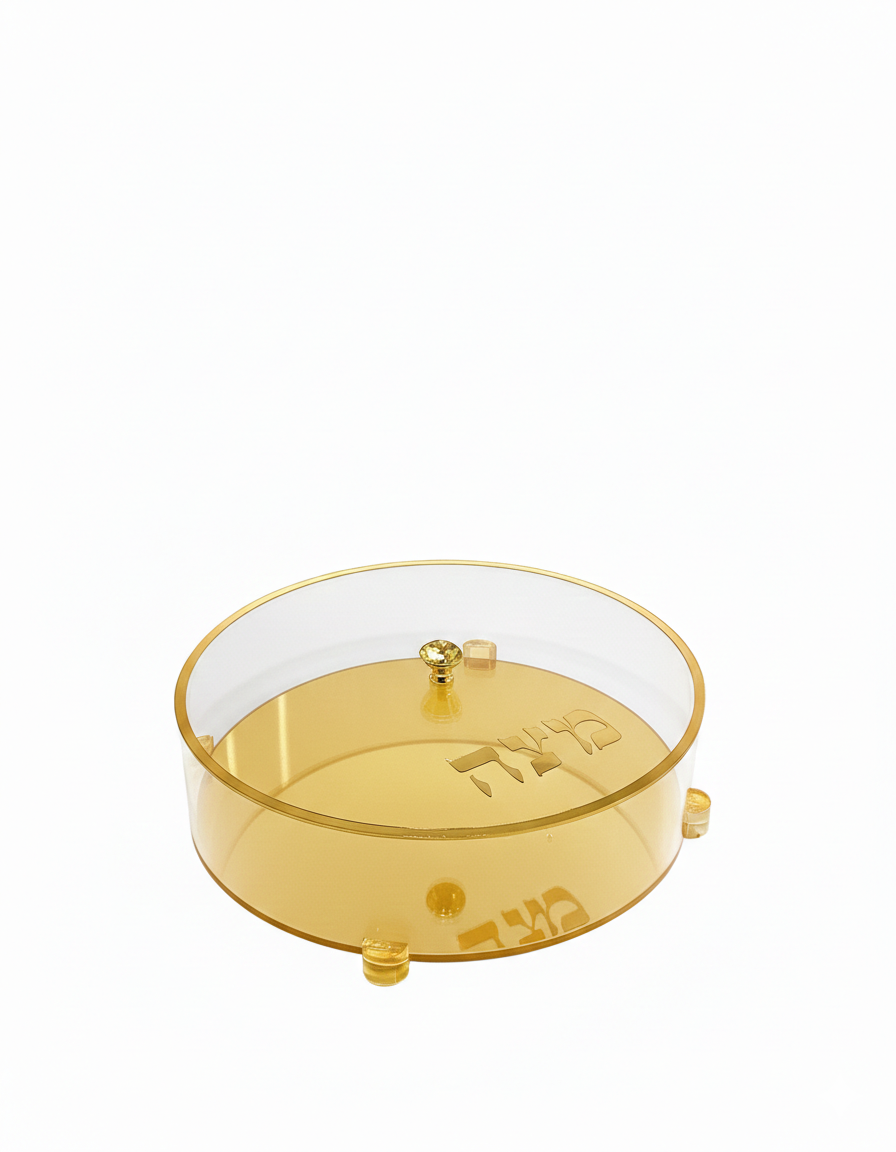 קופסא אקרילית עגולה למצה שמורה-מעמד למצות-אבי מתנות-סופר הום