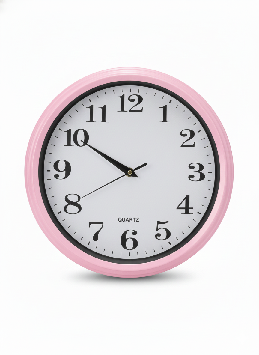 שעון קיר ורוד קלאסי 30 ס"מ-שעון קיר-ס.ז. מחנה יהודה-סופר הום