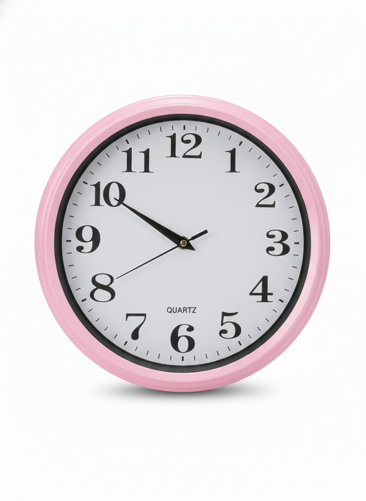 שעון קיר ורוד קלאסי 30 ס"מ-שעון קיר-ס.ז. מחנה יהודה-סופר הום