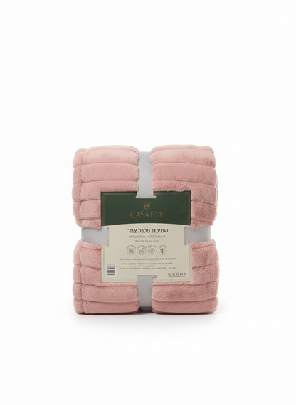 שמיכה דו שכבתית פלנל צמר - מגוון צבעים-שמיכת חורף-CASA EMI-ורוד-סופר הום