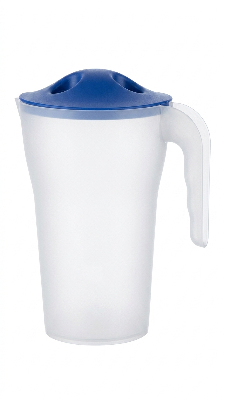 כד שתיה מעוצב כולל מכסה - 2 ליטר-קנקן פלסטיק-ItalPlast-כחול-סופר הום