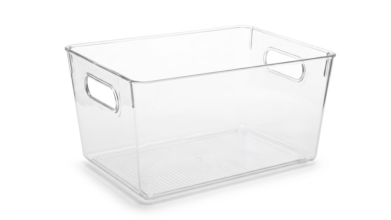 סלסלת אחסון אקרילי עם ידיות - מבחר גדלים-סלסלה-KashGan-ענק-סופר הום