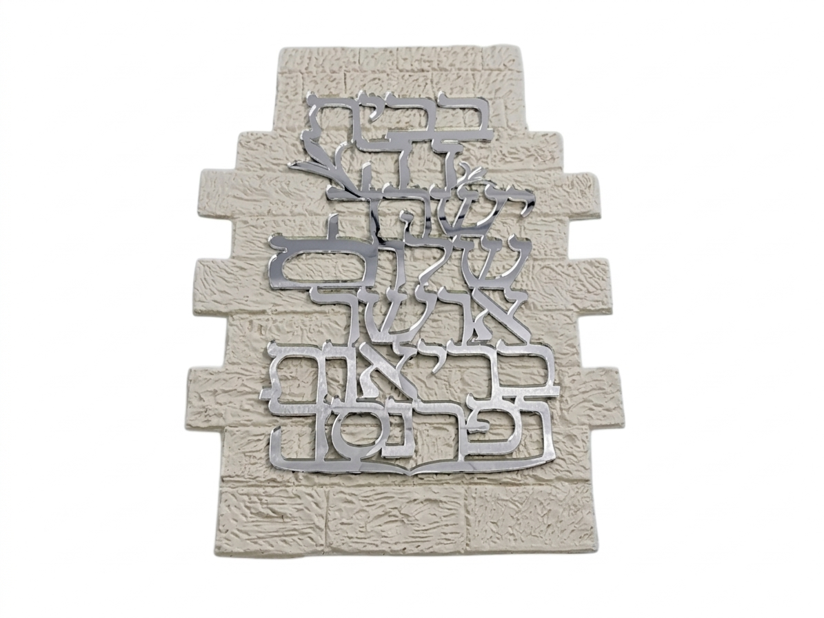 "ברכת הבית" אותיות מרחפות כותל - אקרילי כסף\זהב-ברכת הבית-סופר הום-כסף-סופר הום