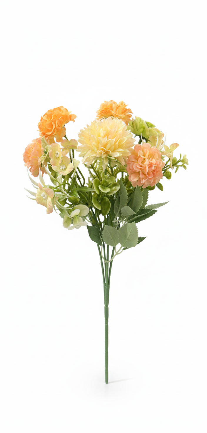 בוקט פרחים חרצית - דגם מולטי-פרחים-SUPERHOME סופרהום-כתום צהוב-סופר הום