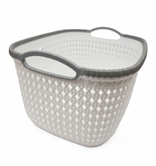 סלסלה סרוגה פלסטיק 34*28*18 ס"מ-סל כביסה פלסטיק-BEN AMI-סופר הום