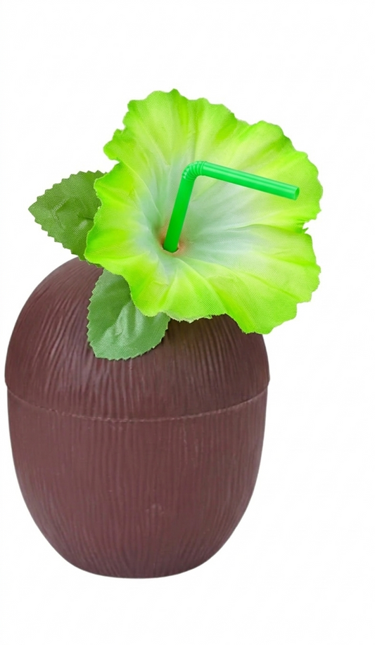 כוס עם קש 500 מ''ל דגם טרופי - מגוון צבעים-כוסות פלסטיק ואקריל-SUPERHOME סופרהום-ירוק-סופר הום