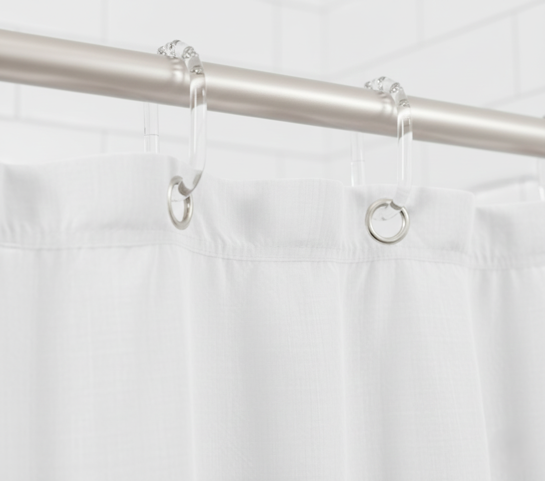 טבעות וילון אובלי שקוף - 12 יחידות-טבעות לוילון אמבטיה-Herman-סופר הום